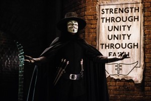 Kino filmo "V for Vendetta" kadras