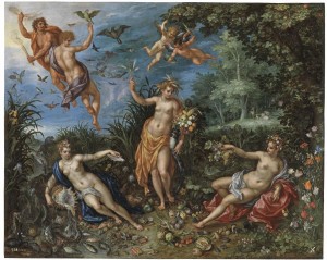 Jan Brueghel el Viejo ir Hendrick de Clerck, „Abundance and the Four Elements“, 1606 m.,