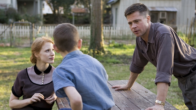 No Merchandising. Editorial Use Only. No Book Cover Usage. Mandatory Credit: Photo by Cottonwood/Kobal/REX/Shutterstock (5885252q) Jessica Chastain, Brad Pitt The Tree Of Life - 2011 Director: Terrence Malick Cottonwood Pictures USA Scene Still